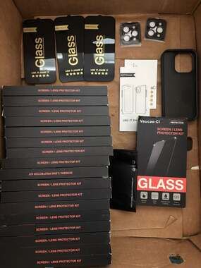 iPhone 15 Pro Case, Tempered Glass Screen Protector, Camera Protector Vaucas-CI